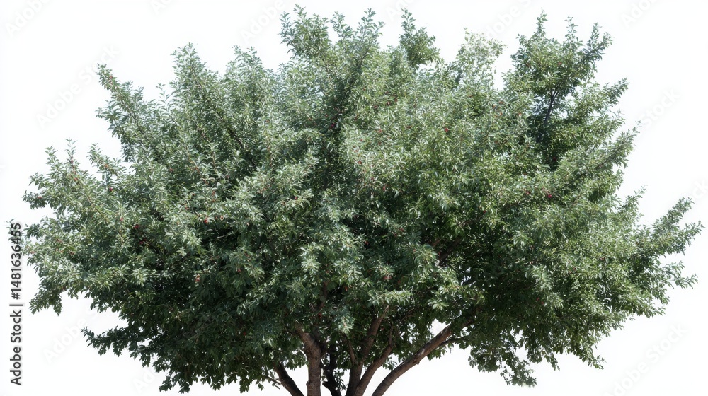 Aufkleber This leafy shrub is prominently displayed against a clear background, creating an ideal element for design overlays and nature-themed creative projects