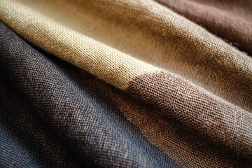 Textured, draped fabric in warm, earthy tones
