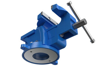 Vibrant Blue Bench Vise HD PNG Isolated – Robust, Heavy-Duty Workshop Tool for DIY, Engineering, and Construction Projects. High-Res Cut-Out for Professional Graphics and Digital Design Assets.