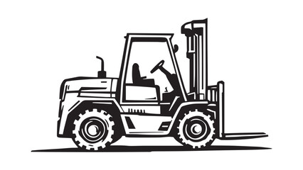 Forklift line art