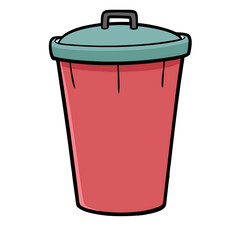 Trash Can on white background