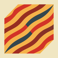 Vector geometric diagonal fabric waves seamless texture. Cream colour background. 