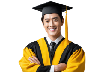 The Future Starts Here: A portrait of a radiant graduate, radiating accomplishment, in full regalia, and the bright promise of the future. A symbol of intellect.