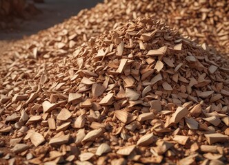 Piles of wood chips for biofuel and renewable energy, renewable, fuel, wood chips, heating, biomass