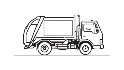 Garbage Truck line art