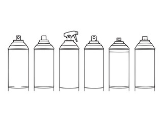 Spray Can Line Drawing Symbol Set