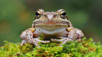 Obraz premium Close-up of a frog on moss (2)