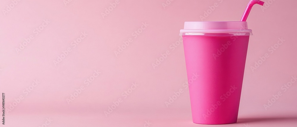 Poster pink drink in studio setting still life isolated against matching background for summer refreshment 