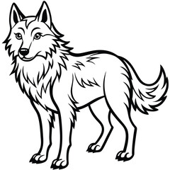 Naklejka premium Grey Wolf illustration white background