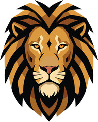 Minimalist Lion Head Vector