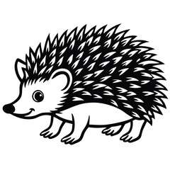 hedgehog illustration white background
