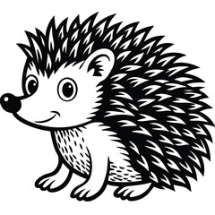 hedgehog illustration white background