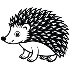 hedgehog illustration white background