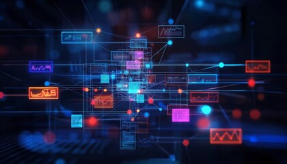 Obraz premium Workflow and management within a company depicted through engaging graphics.