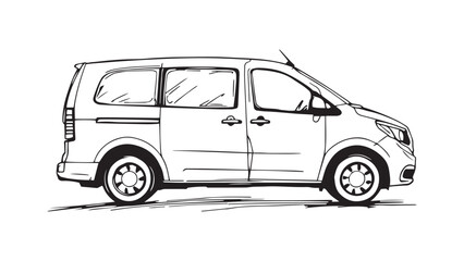 Minivan line art