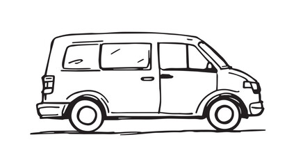 Minivan line art