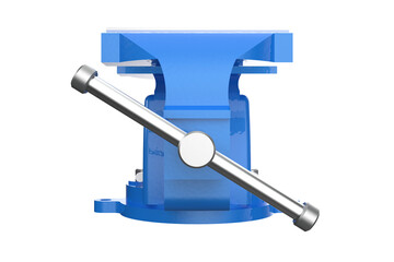 Vibrant Blue Bench Vise HD PNG Isolated – Robust, Heavy-Duty Workshop Tool for DIY, Engineering, and Construction Projects. High-Res Cut-Out for Professional Graphics and Digital Design Assets.