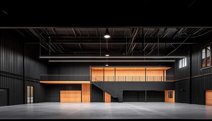 Modern industrial space with mezzanine