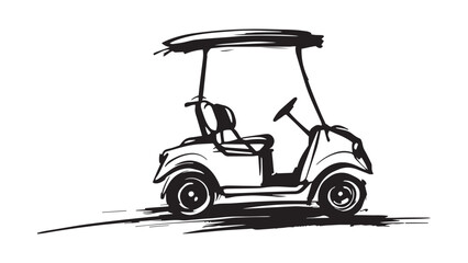 Golf Cart line art