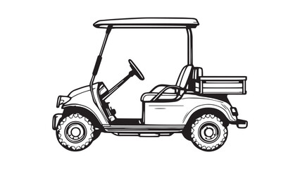 Golf Cart line art