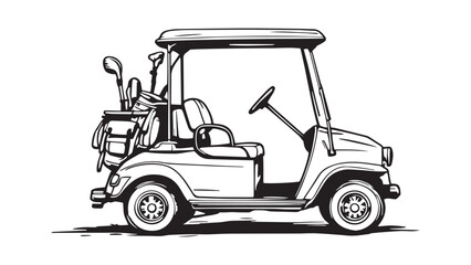 Golf Cart line art