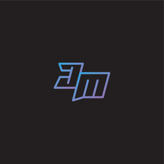 dinamyc line gaming concept monogram logo design letter amazing esport style JM