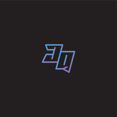 dinamyc line gaming concept monogram logo design letter amazing esport style JQ