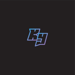 dinamyc line gaming concept monogram logo design letter amazing esport style KY