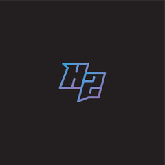 dinamyc line gaming concept monogram logo design letter amazing esport style HZ