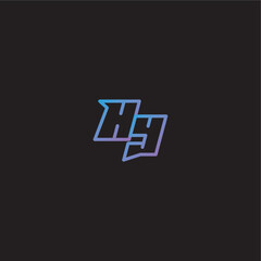 dinamyc line gaming concept monogram logo design letter amazing esport style HY