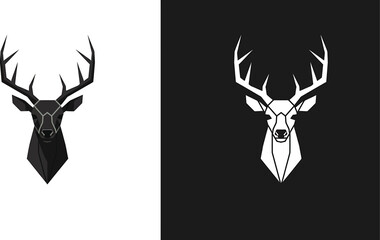 Minimalist Geometric Deer Head
