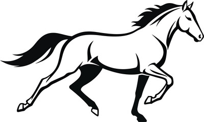 Minimalist Running Horse Vector