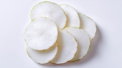 Sliced Daikon Radishes