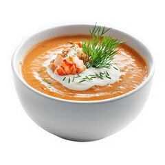 creamy mushroom soup in white bowl  