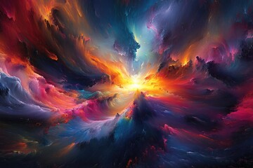 Abstract explosion of vibrant colors