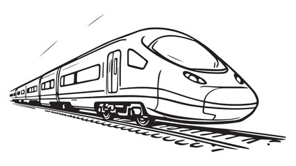 High-Speed Train line art