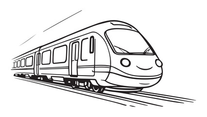 High-Speed Train line art