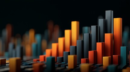 Obraz premium Business financial chart visualization on a dark background designed for web, covers, posters in 3D render.