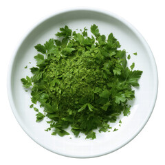 Freshly Chopped Parsley in a White Bowl