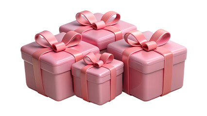 pink gift box with ribbon  transparent png background