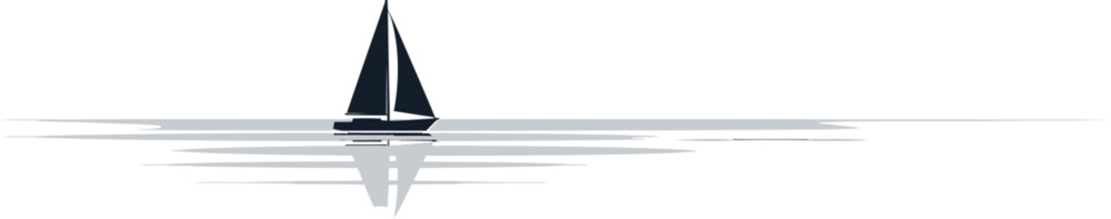 Minimalist Sailing Boat Vector