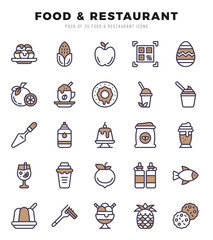 Food and Restaurant icons set for website and mobile site and apps.