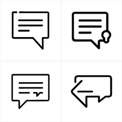 Quote Marks Direct Message or Quote icon set