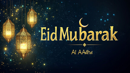 Naklejka premium Eid Al-Adha Mubarak post design. Eid celebration design.