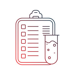 clipboard gradient outline icon with white background vector stock illustration