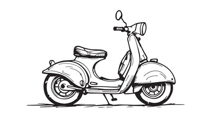 Obraz premium Moped line art
