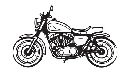 Fototapeta premium Motorcycle line art