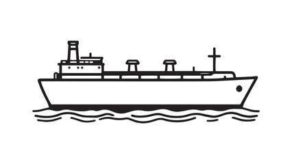 Obraz premium Oil Tanker line art
