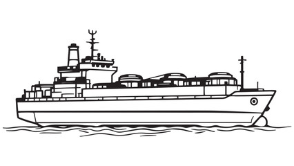 Obraz premium Oil Tanker line art