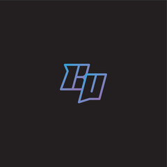 monogram logo design amazing esport style BU dinamyc line gaming concept letter